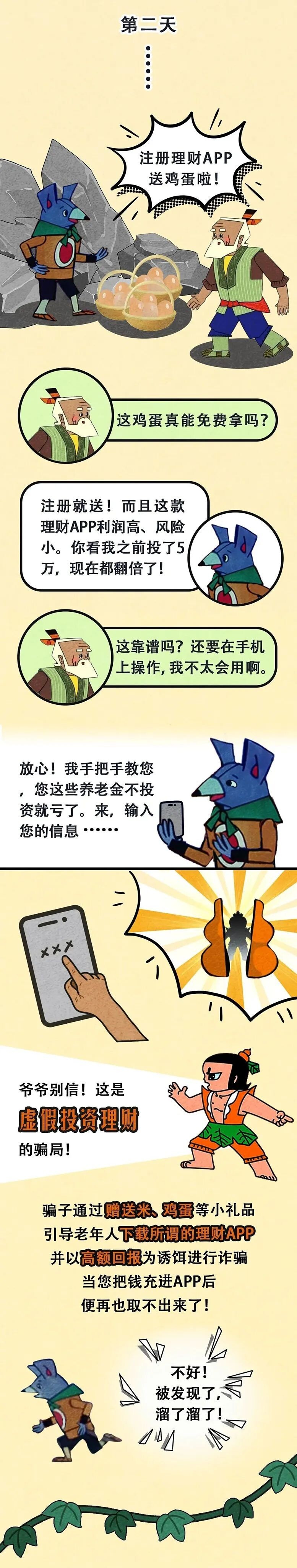 20220826）清遠市市場監(jiān)督管理局打擊整治養(yǎng)老詐騙專項行動系列宣傳：【漫畫】看葫蘆兄弟揭穿養(yǎng)老詐騙騙局_3
