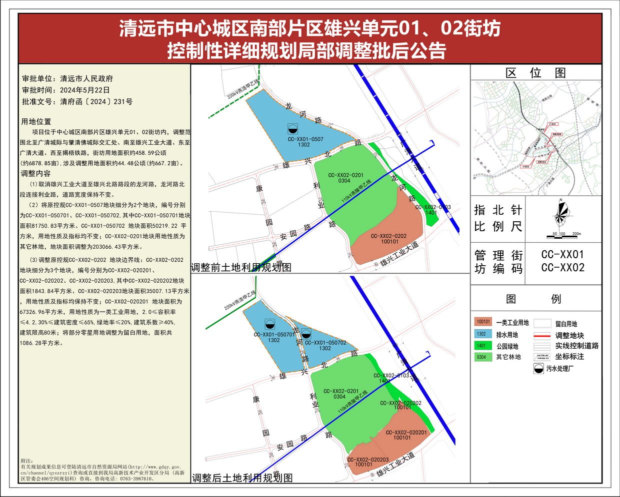《清遠(yuǎn)市中心城區(qū)南部片區(qū)雄興單元01、02街坊控制性詳細(xì)規(guī)劃局部調(diào)整》批后公告(1)--s.jpg